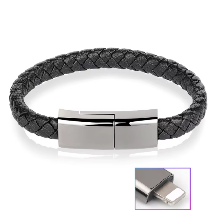 Bratara Unisex,Piele,cu Cablu Încarcare